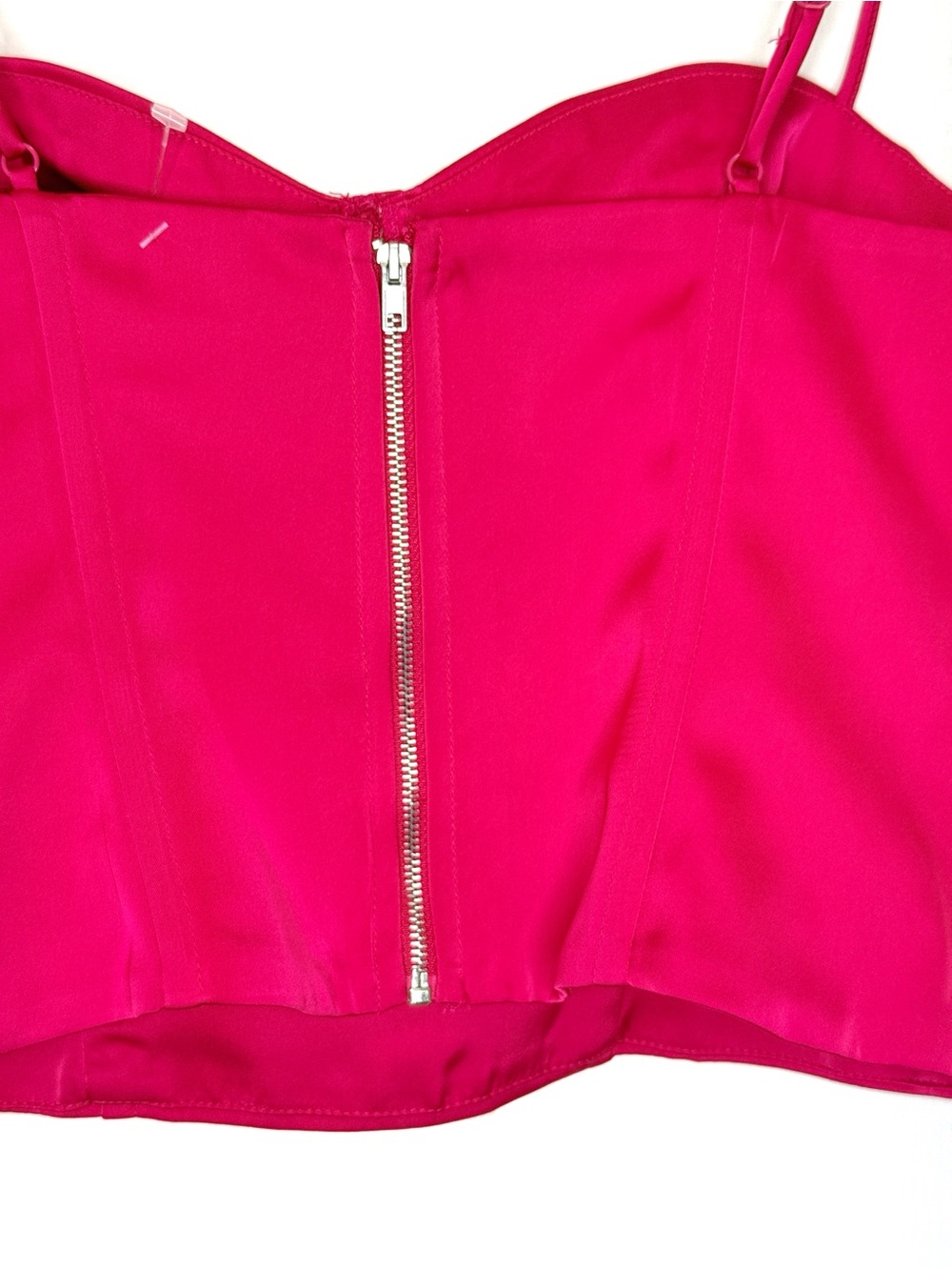 NEW WITH TAGS-JASON WU Red Satin Corset Bustier Adjustable Straps Cropped Top MD - Picture 4 of 6
